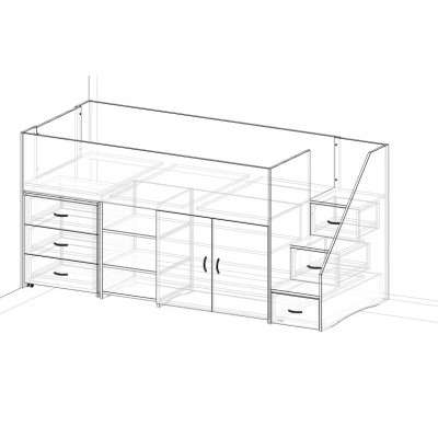 Longwall Spacesaver beds - option to replace desk with drawer unit and add shelf Longwall Spacesaver beds - option to replace desk with drawer unit and add shelf